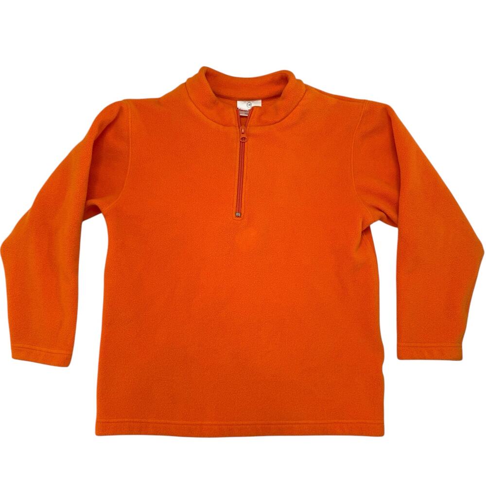 HANNA ANDERSSON Orange Fleece 1/4 Zip Pullover Sweatshirt Size 8 130 Kids Unisex